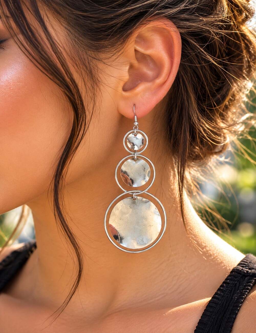 BOGO FREE DANGLE SILVER DISCO EARRINGS